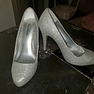 Silver glitter ladies 3 in heels